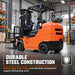 Rear three-quarter view showing heavy-duty steel frame on 3 Ton LPG Forklift