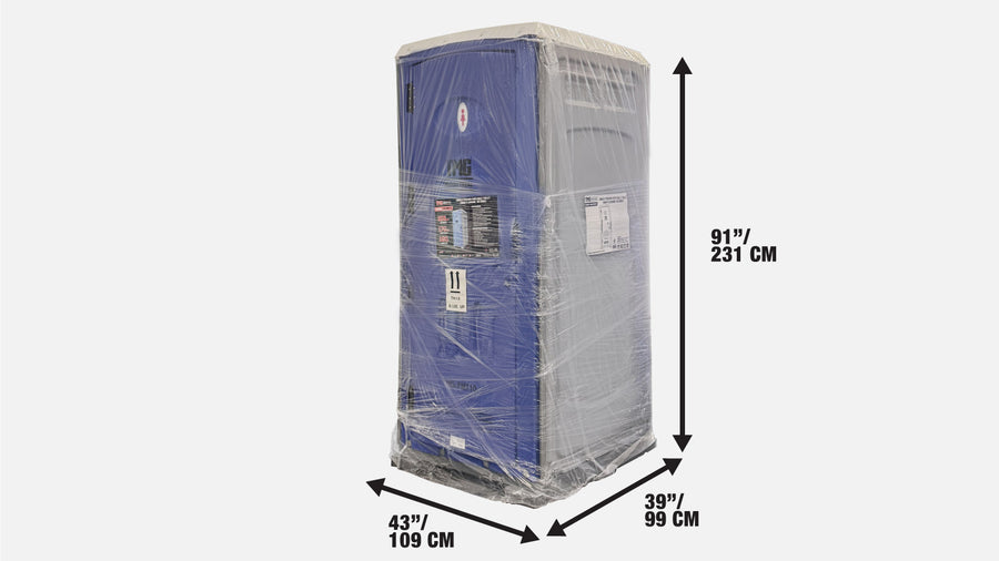 Portable Toilet with Urinal, Soap Dispenser, 50 Gallon (190L) Waste Tank, Weather Resistant HDPE Construction, TMG-FMT10
