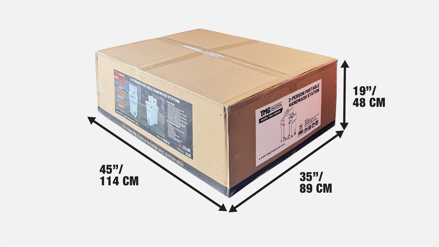 Portable Handwash Station, Two Person Use, 35 Gallon (130L) Fresh Water Tank, 35 Gallon (130L) Waste Tank, TMG-FMW20