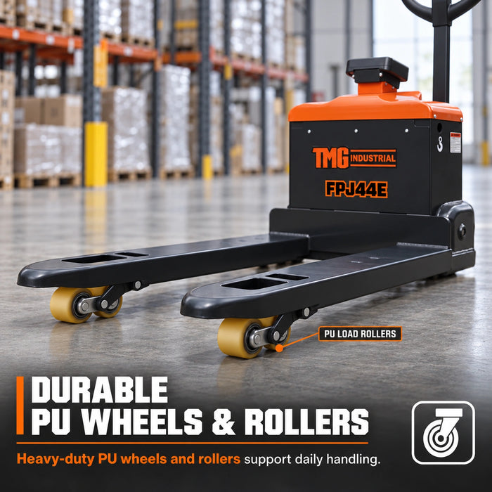 4400-lb Fully Electric Powered Pallet Jack Truck with Scale, 48" Forks, 2" LCD, TMG-FPJ44E