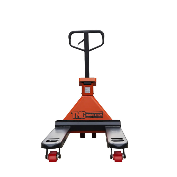 5000-lb Scale Pallet Jack Truck, 210° Steering Arc, 48" Forks, 2" LCD Display, TMG-FPJ50S