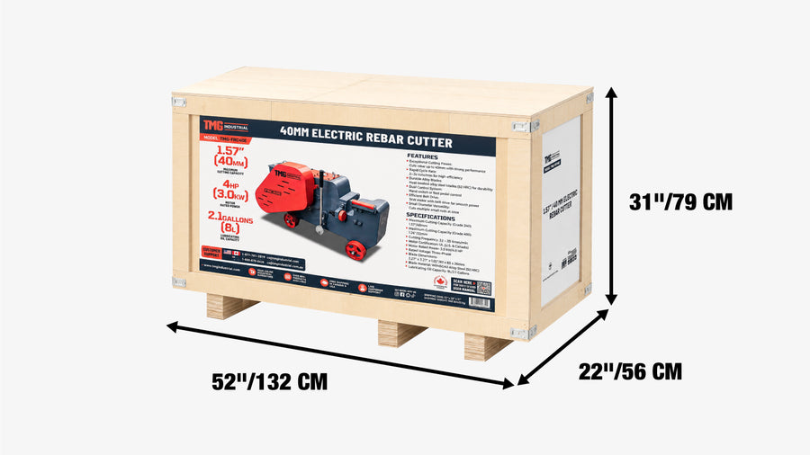 40mm Electric Rebar Cutter Heavy-Duty Steel Bar Shearing Machine with Hard Alloy Blades and Foot Pedal Control TMG-FRC40E
