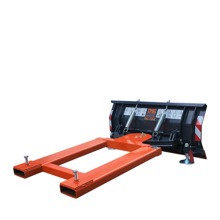 Lame chasse-neige pour chariot élévateur 48", pivotement 30° gauche et droite, angle de déclenchement 60°, lame d'usure boulonnée, chariot élévateur 2 - 3,5 tonnes, TMG-FSB48