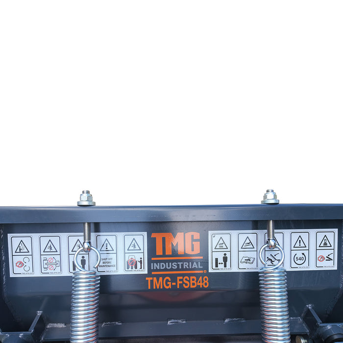 Lame chasse-neige pour chariot élévateur 48", pivotement 30° gauche et droite, angle de déclenchement 60°, lame d'usure boulonnée, chariot élévateur 2 - 3,5 tonnes, TMG-FSB48