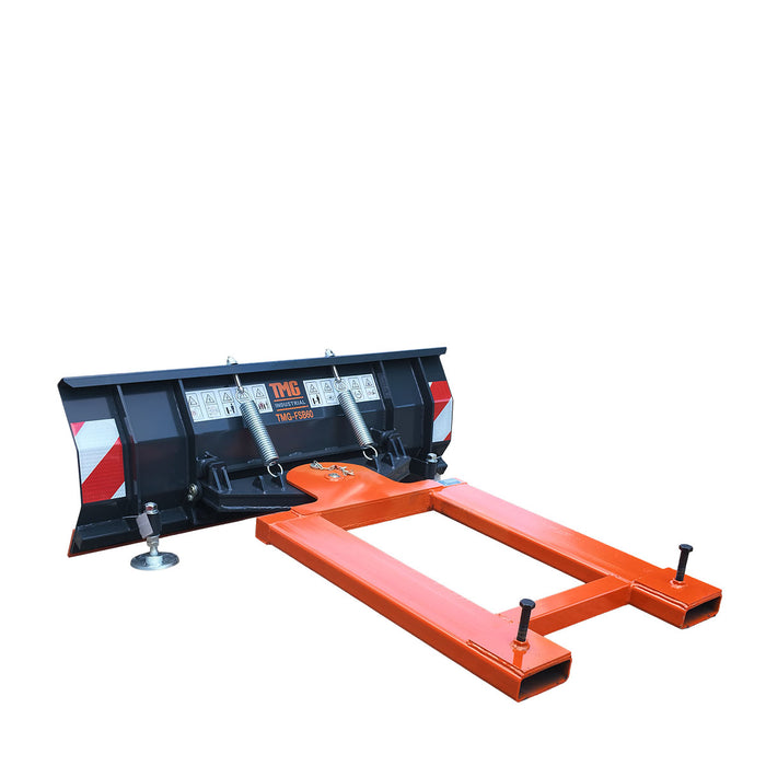 60" Forklift Snow Blade / Snow Pusher, 30° Left & Right, 60° Trip Angle, Bolt-On Cutting Edge, 2 - 3.5 Ton Forklift, TMG-FSB60