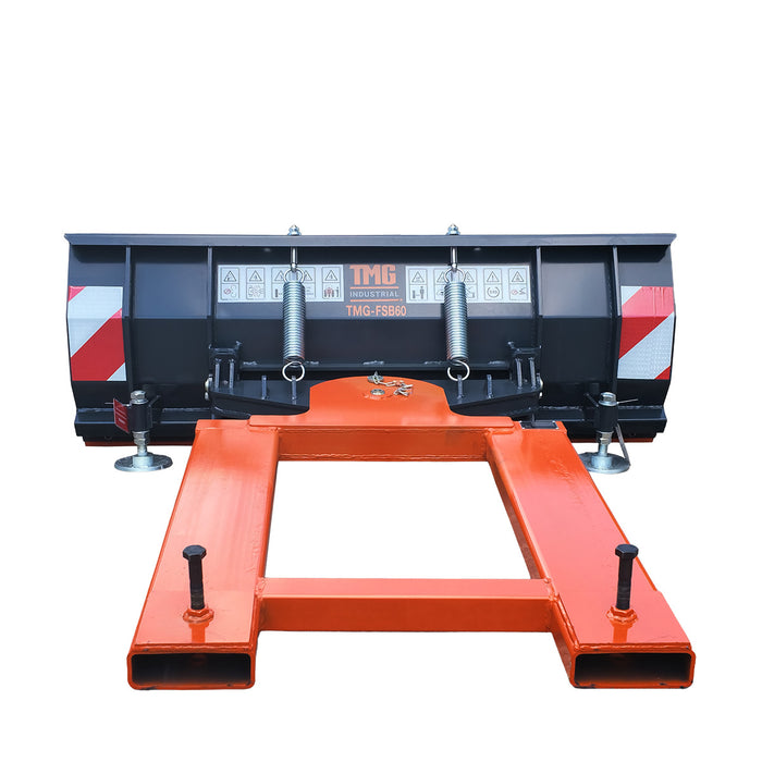 60" Forklift Snow Blade / Snow Pusher, 30° Left & Right, 60° Trip Angle, Bolt-On Cutting Edge, 2 - 3.5 Ton Forklift, TMG-FSB60