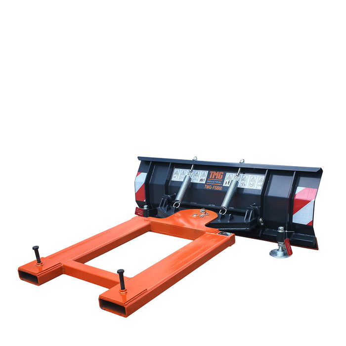 60" Forklift Snow Blade / Snow Pusher, 30° Left & Right, 60° Trip Angle, Bolt-On Cutting Edge, 2 - 3.5 Ton Forklift, TMG-FSB60