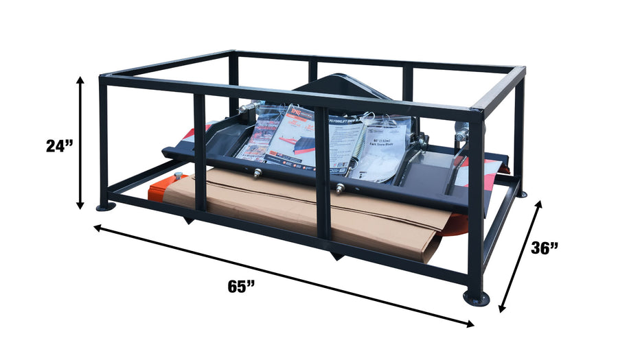 60" Forklift Snow Blade / Snow Pusher, 30° Left & Right, 60° Trip Angle, Bolt-On Cutting Edge, 2 - 3.5 Ton Forklift, TMG-FSB60