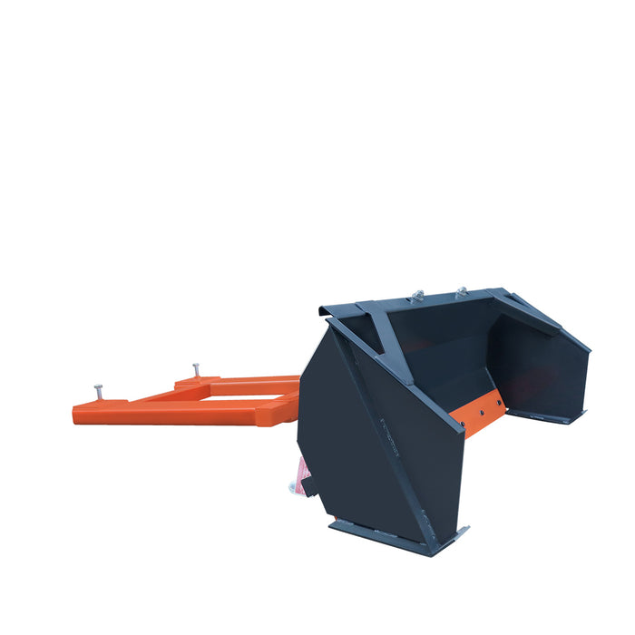 60" Forklift Snow Blade / Snow Pusher w/ Sidewalls, 30° Left & Right, 60° Trip Angle, Bolt-On Cutting Edge, 2 - 3.5 Ton Forklift, TMG-FSB60SW