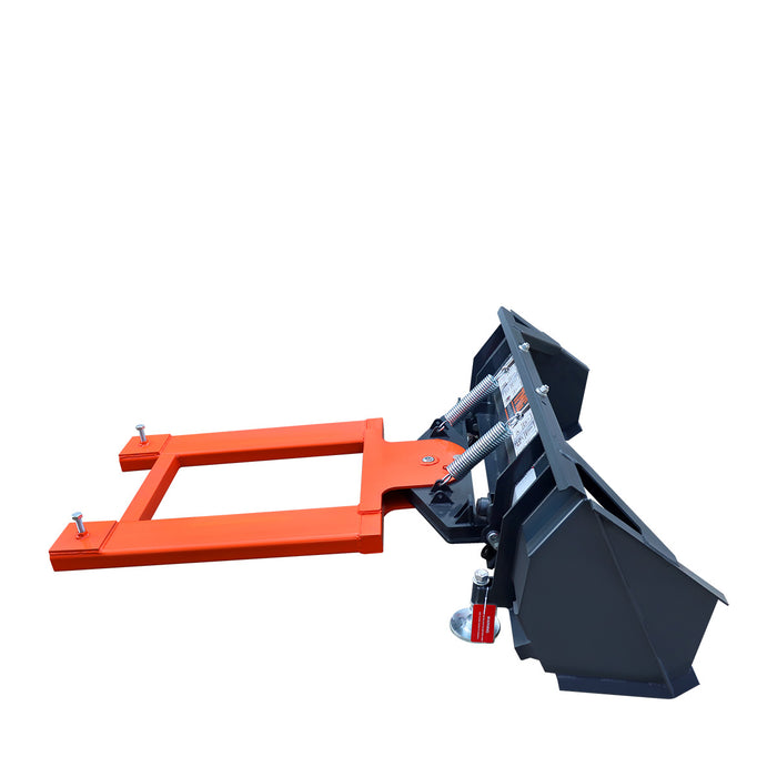 60" Forklift Snow Blade / Snow Pusher w/ Sidewalls, 30° Left & Right, 60° Trip Angle, Bolt-On Cutting Edge, 2 - 3.5 Ton Forklift, TMG-FSB60SW