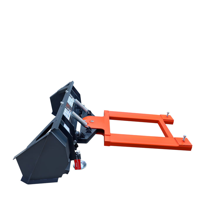 60" Forklift Snow Blade / Snow Pusher w/ Sidewalls, 30° Left & Right, 60° Trip Angle, Bolt-On Cutting Edge, 2 - 3.5 Ton Forklift, TMG-FSB60SW