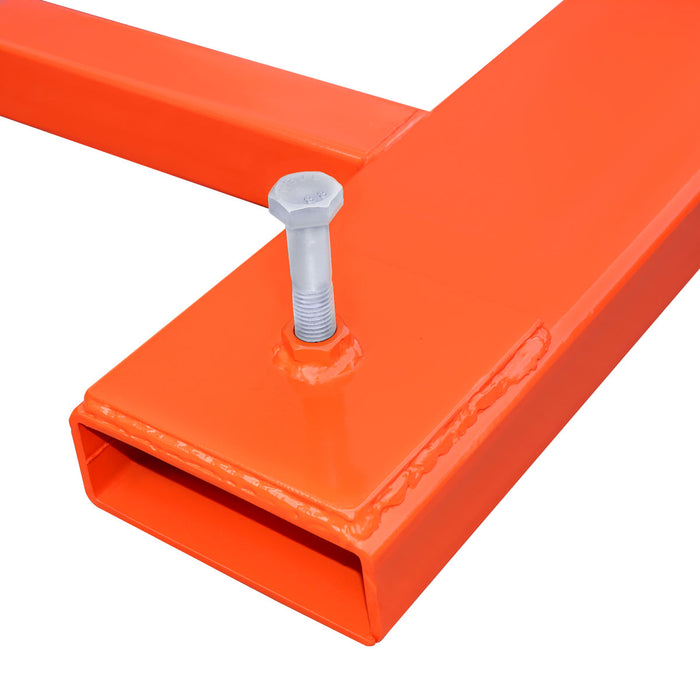 60" Forklift Snow Blade / Snow Pusher w/ Sidewalls, 30° Left & Right, 60° Trip Angle, Bolt-On Cutting Edge, 2 - 3.5 Ton Forklift, TMG-FSB60SW