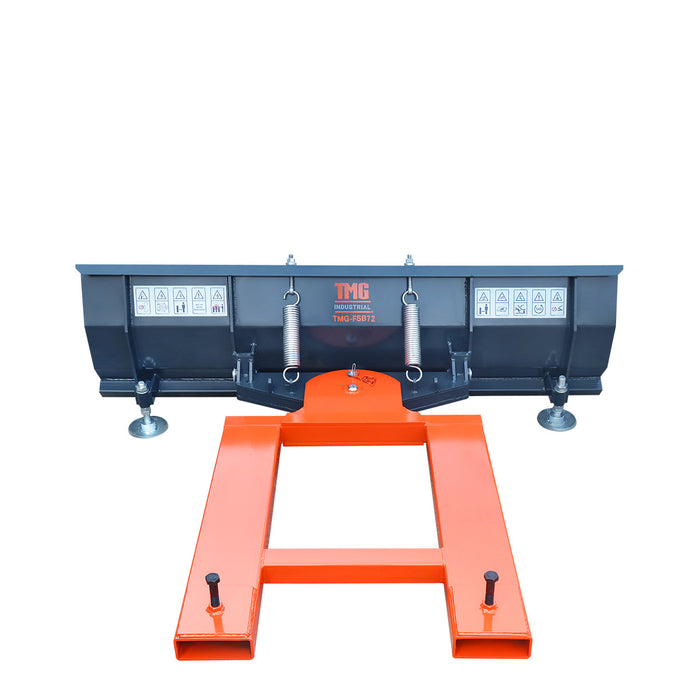72" Forklift Snow Blade / Snow Pusher, 30° Left & Right, 60° Trip Angle, Bolt-On Cutting Edge, 2 - 3.5 Ton Forklift, TMG-FSB72
