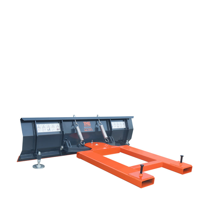 72" Forklift Snow Blade / Snow Pusher, 30° Left & Right, 60° Trip Angle, Bolt-On Cutting Edge, 2 - 3.5 Ton Forklift, TMG-FSB72