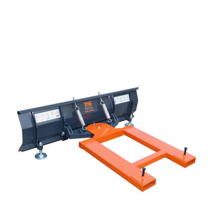 72" Forklift Snow Blade / Snow Pusher, 30° Left & Right, 60° Trip Angle, Bolt-On Cutting Edge, 2 - 3.5 Ton Forklift, TMG-FSB72