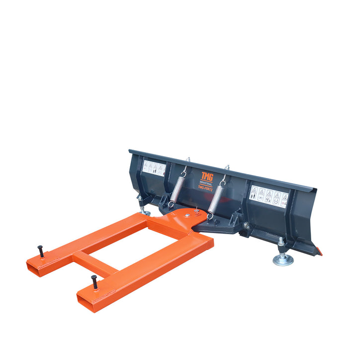 72" Forklift Snow Blade / Snow Pusher, 30° Left & Right, 60° Trip Angle, Bolt-On Cutting Edge, 2 - 3.5 Ton Forklift, TMG-FSB72