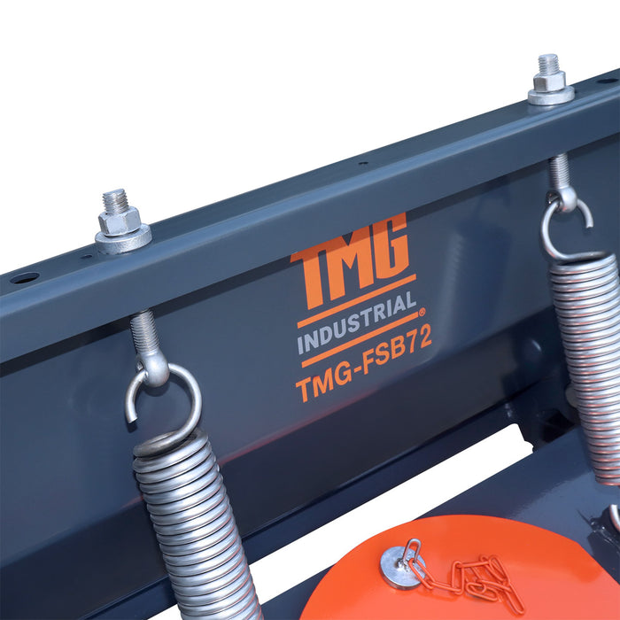 72" Forklift Snow Blade / Snow Pusher, 30° Left & Right, 60° Trip Angle, Bolt-On Cutting Edge, 2 - 3.5 Ton Forklift, TMG-FSB72