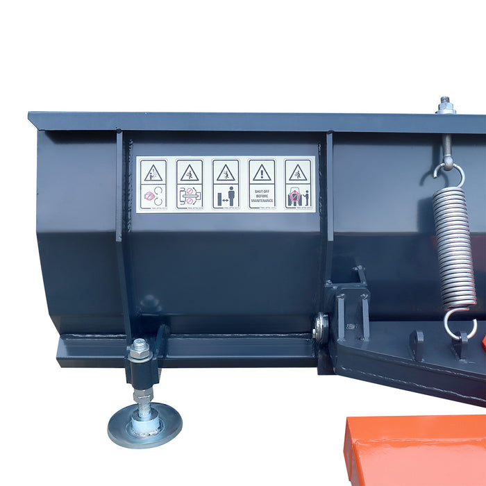 72" Forklift Snow Blade / Snow Pusher, 30° Left & Right, 60° Trip Angle, Bolt-On Cutting Edge, 2 - 3.5 Ton Forklift, TMG-FSB72