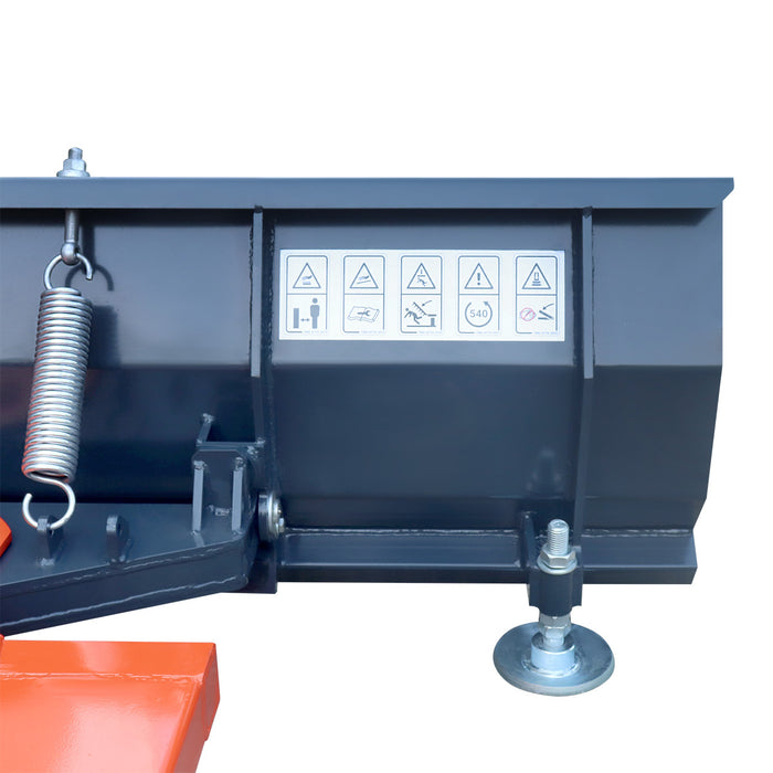 72" Forklift Snow Blade / Snow Pusher, 30° Left & Right, 60° Trip Angle, Bolt-On Cutting Edge, 2 - 3.5 Ton Forklift, TMG-FSB72