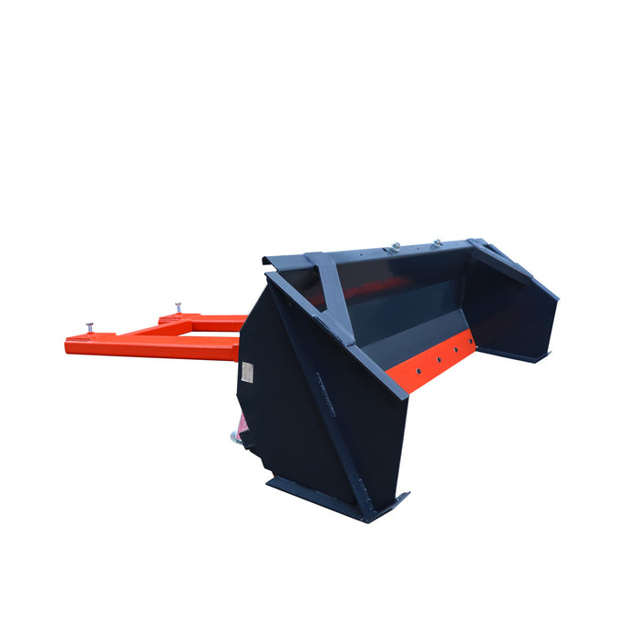 72" Forklift Snow Blade / Snow Pusher w/ Sidewalls, 30° Left & Right, 60° Trip Angle, Bolt-On Cutting Edge, 2 - 3.5 Ton Forklift, TMG-FSB72SW