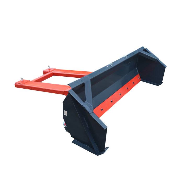 72" Forklift Snow Blade / Snow Pusher w/ Sidewalls, 30° Left & Right, 60° Trip Angle, Bolt-On Cutting Edge, 2 - 3.5 Ton Forklift, TMG-FSB72SW