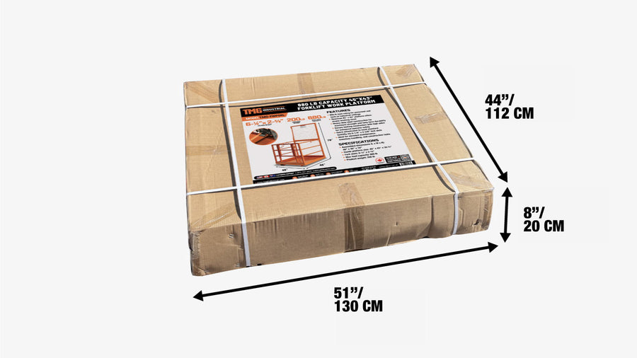Plateforme de travail pour chariot élévateur 45"x43", capacité de 880 lb, cage de sécurité robuste avec mécanisme de verrouillage, TMG-FWP08L