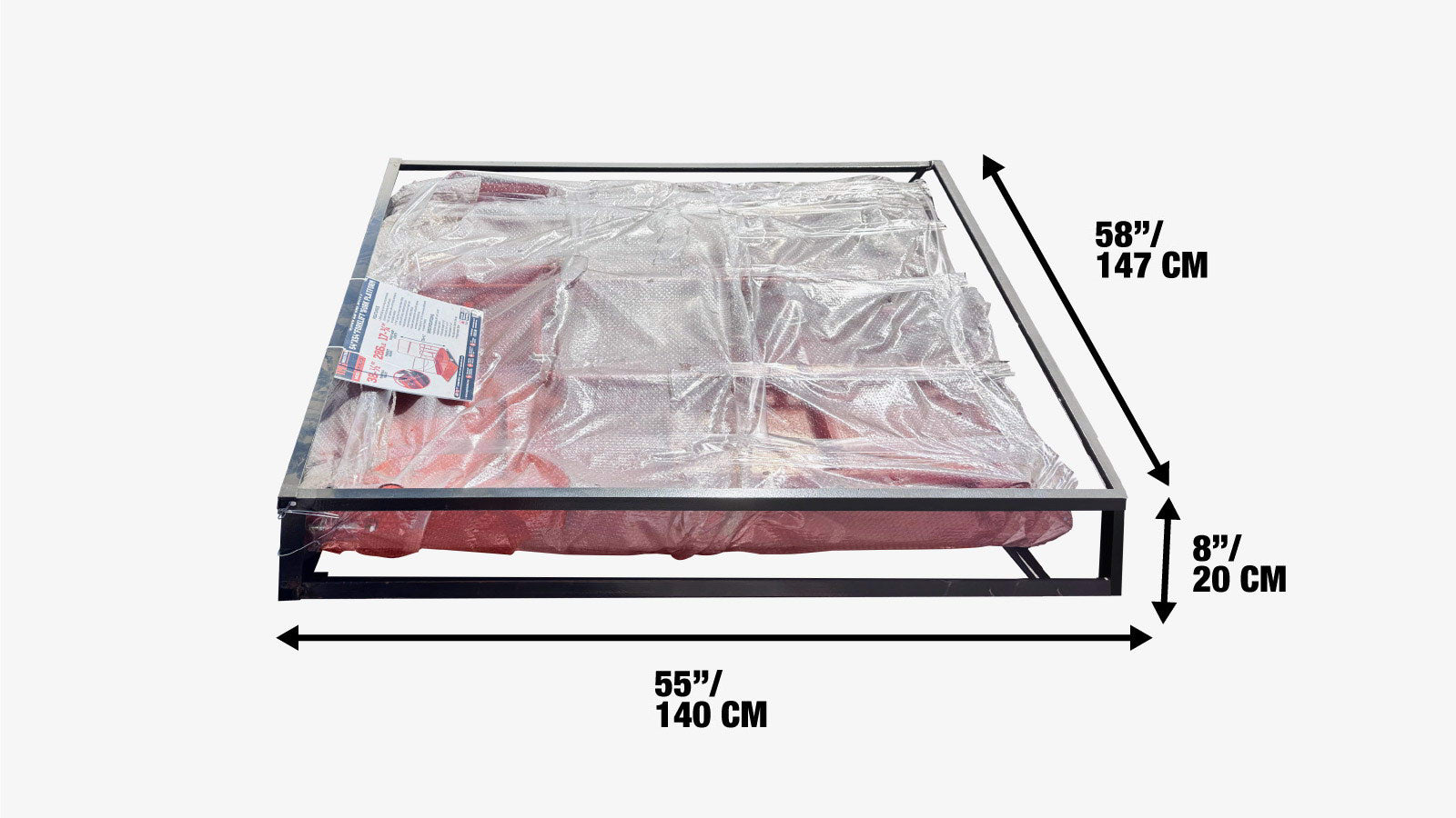 Forklift Work Platform 54”x54”, 3300 lb Capacity, Heavy-Duty Safety Cage with Access Ramp, TMG-FWP33-shipping-info-image