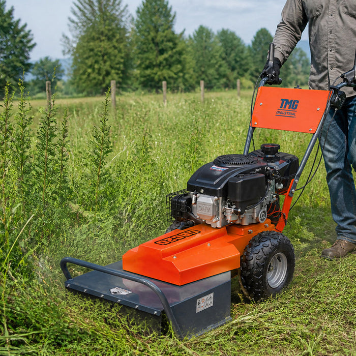 20" Walk-Behind Brush Cutter, 452cc 14 HP Gas Engine, Electric Start, Heavy-Duty Hardened Steel Blade, TMG-GBC20
