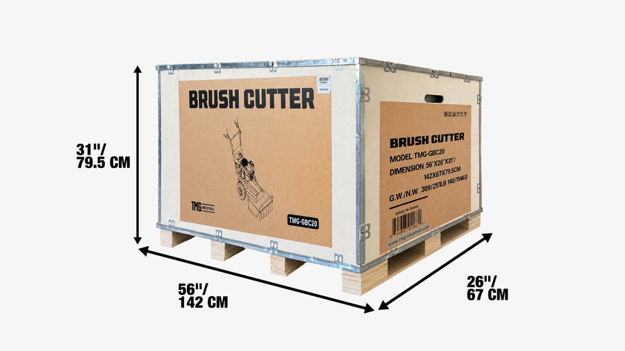 Débroussailleuse autopropulsée de 20 po, moteur à essence 452 cm³ 14 HP, démarrage électrique, lame en acier trempé robuste, TMG-GBC20