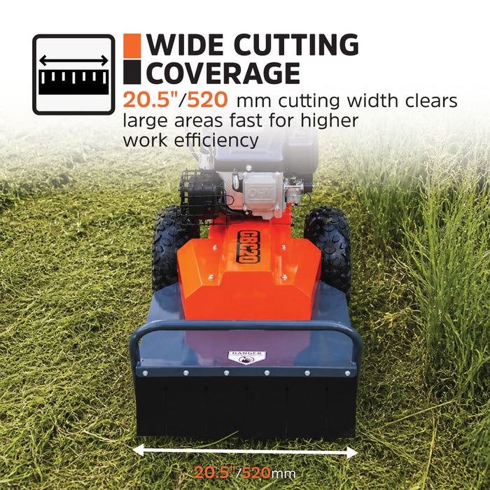 20" Walk-Behind Brush Cutter, 452cc 14 HP Gas Engine, Electric Start, Heavy-Duty Hardened Steel Blade, TMG-GBC20