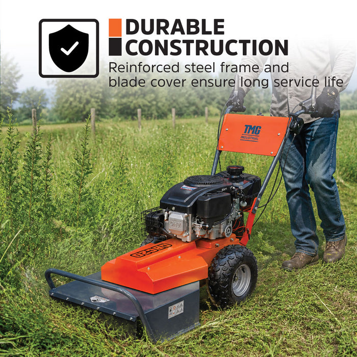 20" Walk-Behind Brush Cutter, 452cc 14 HP Gas Engine, Electric Start, Heavy-Duty Hardened Steel Blade, TMG-GBC20