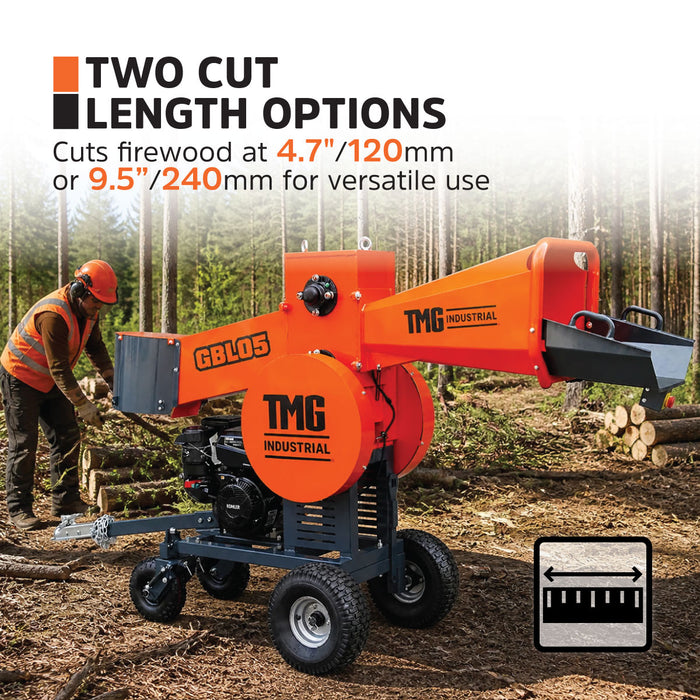 5" Branch Logger, 15 HP KOHLER Gas Engine, Electric/Recoil Start, Dual Drum System, 2" Hitch Tow-Behind, TMG-GBL05