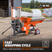 Promotional outdoor TMG Industrial bale wrapper mid-wrap with bale on rollers