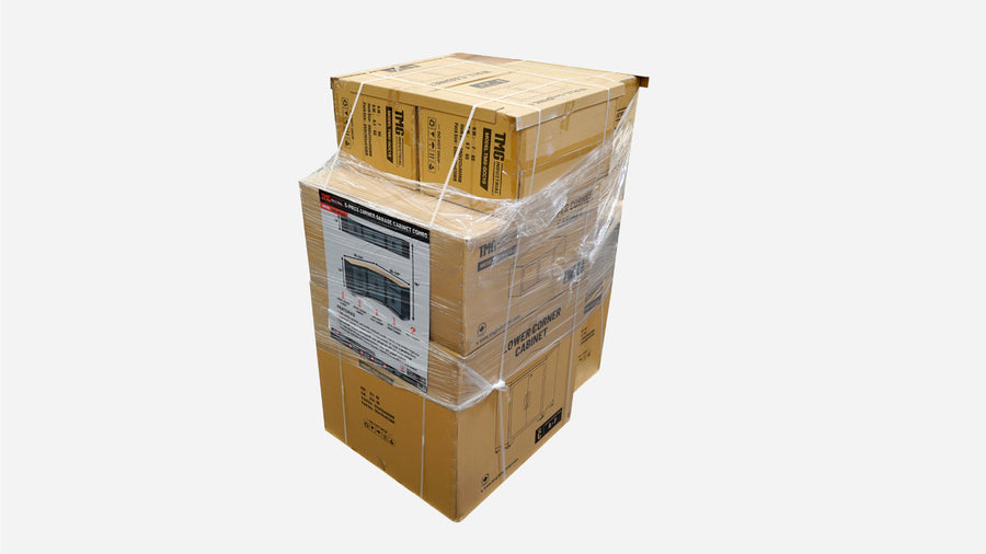 TMG Heavy Series™ 9-Piece Corner Garage Cabinet Combo, 3 Overhead Cabinets, 3 Base Cabinets, TMG-GCC10 (Discontinued – No Longer Available)