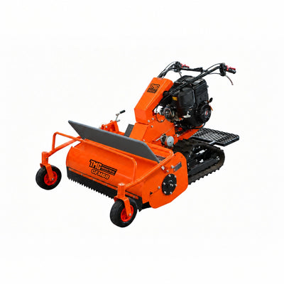 27-inch stand-on track mower with 10 HP gas engine, 38 Y blades and 3 forward and 1 reverse transmission