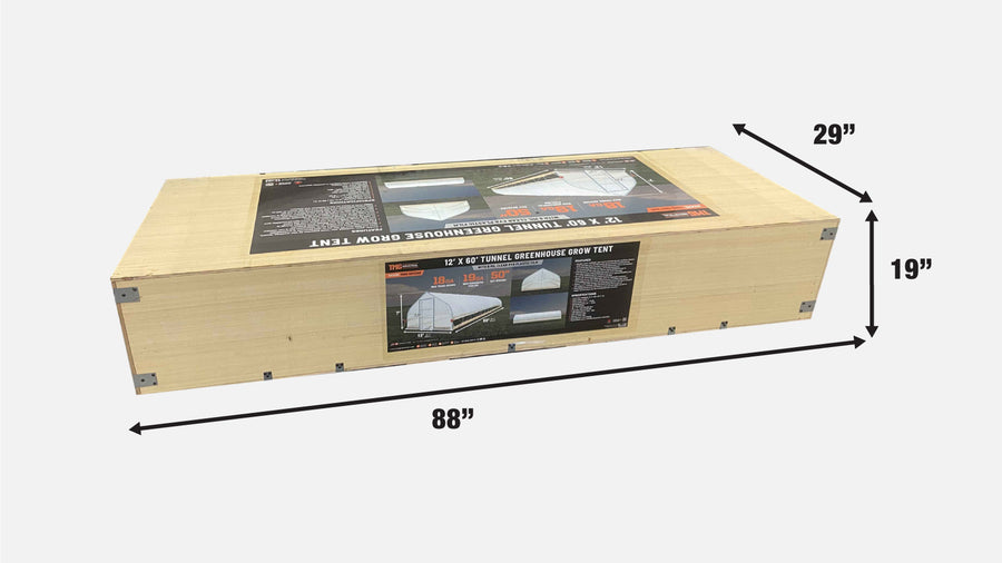 12' x 60' Tunnel Greenhouse Grow Tent w/6 Mil Clear EVA Plastic Film, Cold Frame, Hand Crank Roll-Up Sides, Peak Ceiling Roof, TMG-GH1260