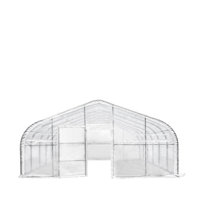 TMG Industrial 20' x 30' Tunnel Greenhouse Grow Tent with 12 Mil Ripstop Leno Mesh Cover, Cold Frame, Roll-up Windows, Peak Ceiling Roof, TMG-GH2030