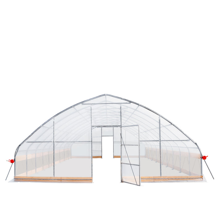 25' x 40' Tunnel Greenhouse Grow Tent w/6 Mil Clear EVA Plastic Film, Cold Frame, Hand Crank Roll-Up Sides, Peak Ceiling Roof, TMG-GH2540-V2(Previously GH2540)