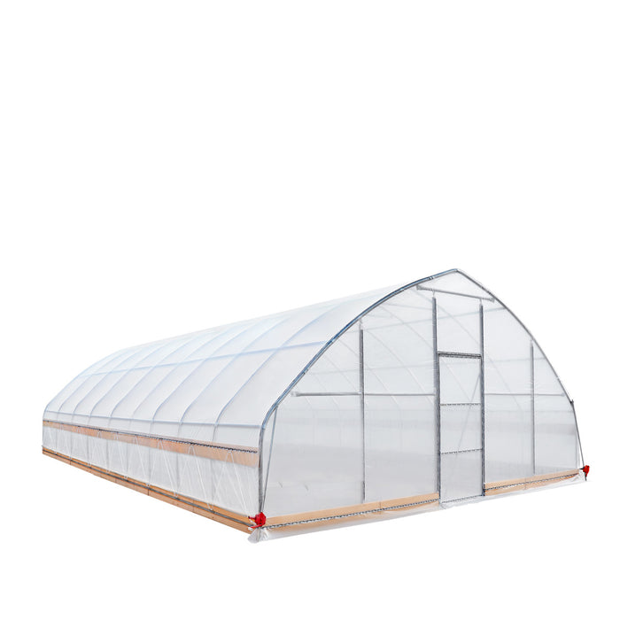 25' x 40' Tunnel Greenhouse Grow Tent w/6 Mil Clear EVA Plastic Film, Cold Frame, Hand Crank Roll-Up Sides, Peak Ceiling Roof, TMG-GH2540-V2(Previously GH2540)