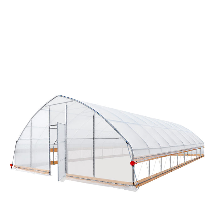 25' x 40' Tunnel Greenhouse Grow Tent w/6 Mil Clear EVA Plastic Film, Cold Frame, Hand Crank Roll-Up Sides, Peak Ceiling Roof, TMG-GH2540-V2(Previously GH2540)