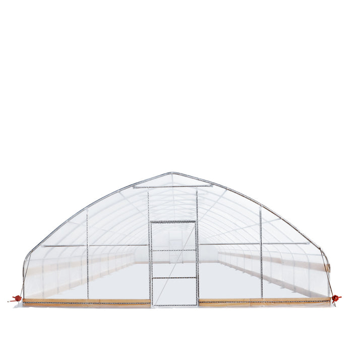 TMG Industrial 25’ x 50’ Tunnel Greenhouse Grow Tent w/6 Mil Clear EVA Plastic Film, Cold Frame, Hand Crank Roll-Up Sides, Peak Ceiling Roof, TMG-GH2550