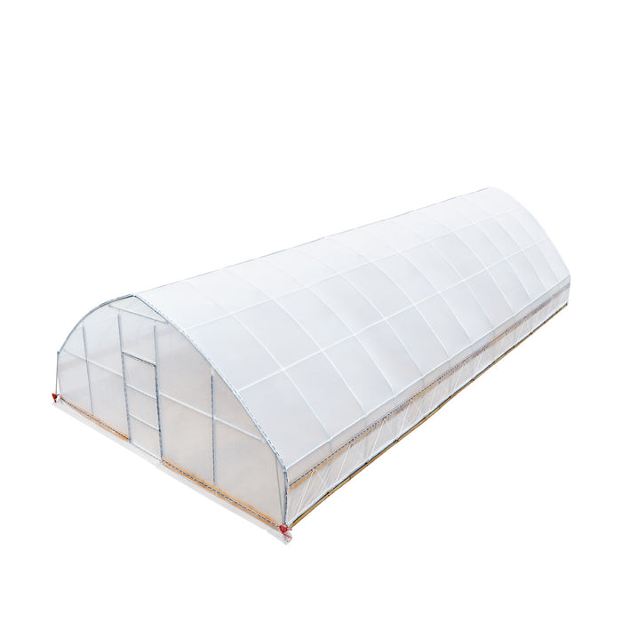 25' x 50' Tunnel Greenhouse Grow Tent w/6 Mil Clear EVA Plastic Film, Cold Frame, Hand Crank Roll-Up Sides, Peak Ceiling Roof, TMG-GH2550-V2 (Previously GH2550)