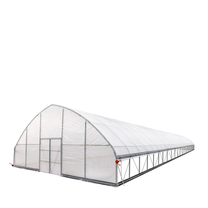 TMG Industrial 30’ x 100’ Tunnel Greenhouse Grow Tent w/6 Mil Clear EVA Plastic Film, Cold Frame, Hand Crank Roll-Up Sides, Peak Ceiling Roof, TMG-GH30100