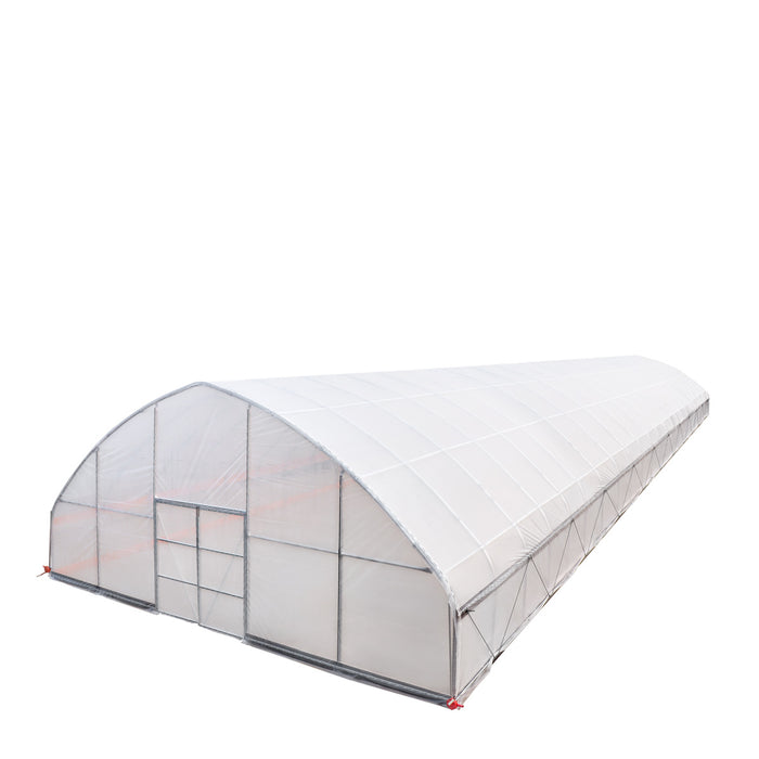 TMG Industrial 30’ x 100’ Tunnel Greenhouse Grow Tent w/6 Mil Clear EVA Plastic Film, Cold Frame, Hand Crank Roll-Up Sides, Peak Ceiling Roof, TMG-GH30100
