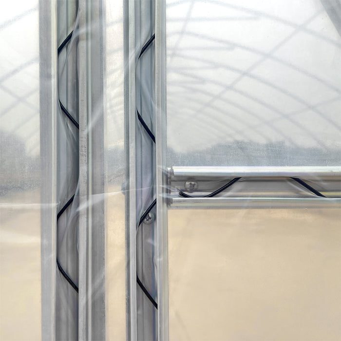 TMG Industrial 30' x 100' Tente de culture en tunnel avec film plastique EVA transparent de 6 mil, cadre froid, côtés enroulables à manivelle, toit de plafond en pointe, TMG-GH30100