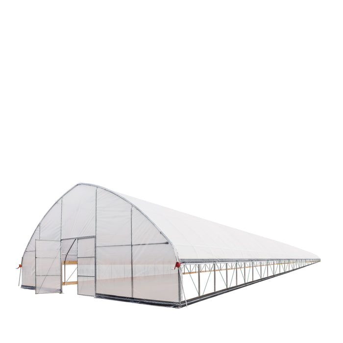 TMG Industrial 30’ x 150’ Tunnel Greenhouse Grow Tent w/6 Mil Clear EVA Plastic Film, Cold Frame, Hand Crank Roll-Up Sides, Peak Ceiling Roof, TMG-GH30150