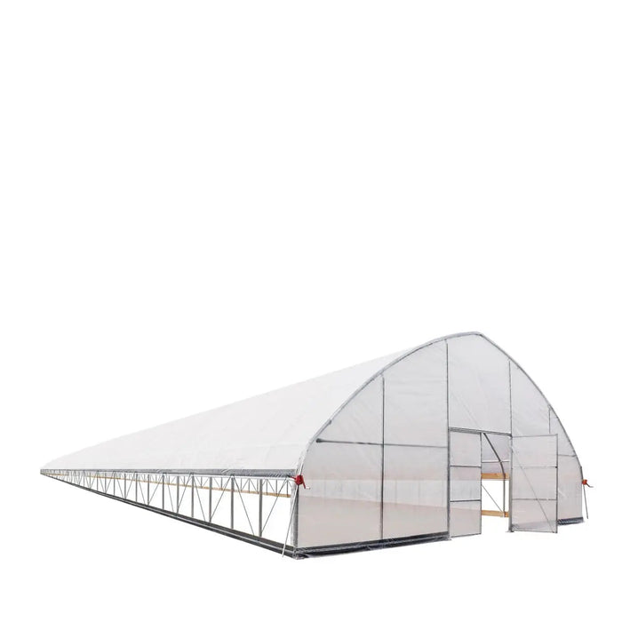 TMG-GH30150-V2 30' x 150' commercial tunnel greenhouse with 6 mil clear EVA poly cover and roll-up sides, view 16.