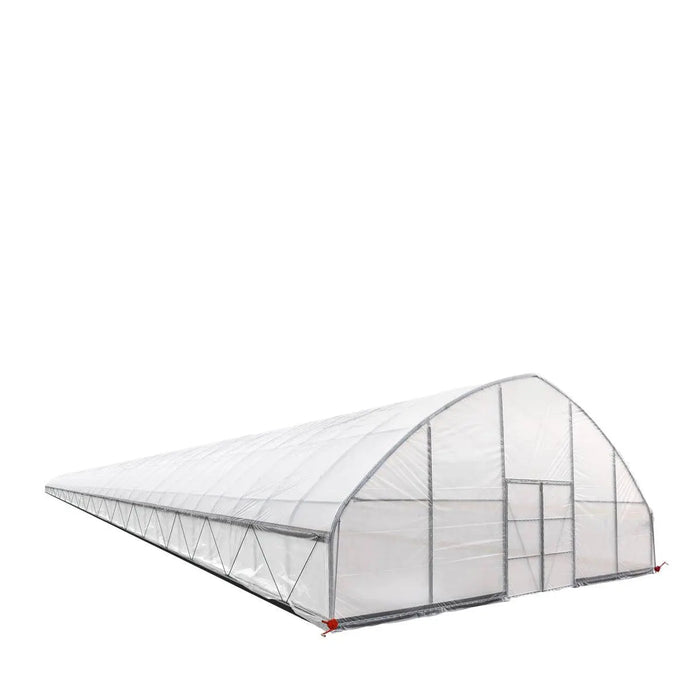 TMG-GH30150-V2 30' x 150' commercial tunnel greenhouse with 6 mil clear EVA poly cover and roll-up sides, view 20.