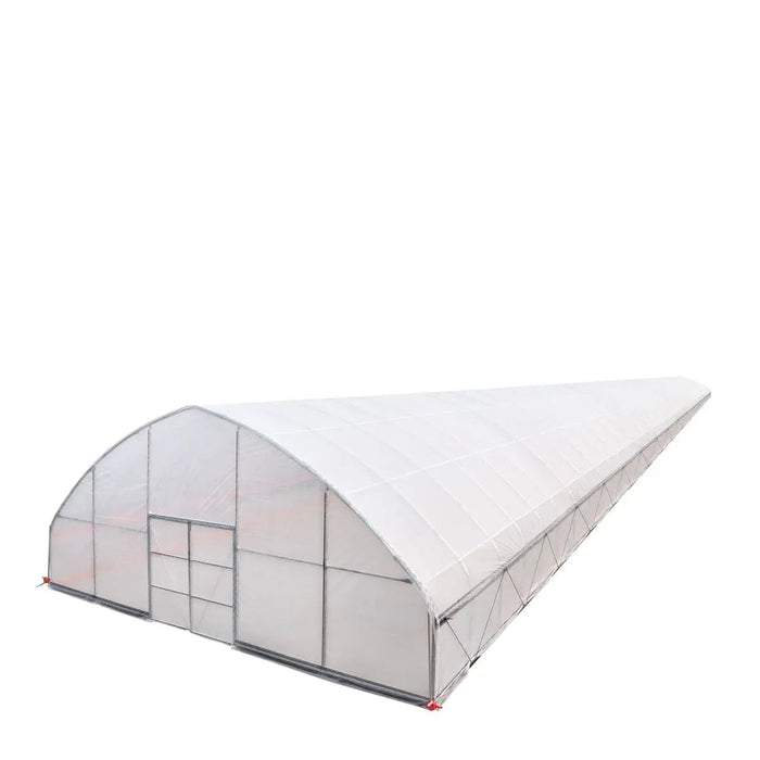 TMG-GH30150-V2 30' x 150' commercial tunnel greenhouse with 6 mil clear EVA poly cover and roll-up sides, view 22.