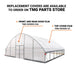 TMG-GH3030-V2 30' x 30' commercial tunnel greenhouse with 6 mil clear EVA poly cover and roll-up sides, view 10.